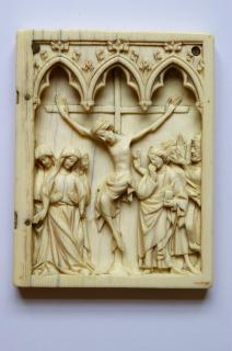 Wing, right (fragment of a diptych), 1 register, 3 arches across (plaquette; frise d'arcatures) (Front)