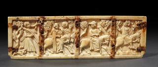 Panel (fragment of a casket: back panel), 1 register (coffret) (Front)