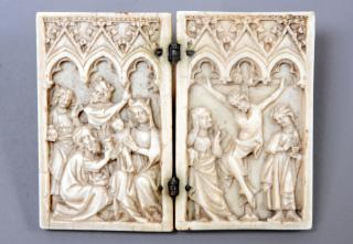 Diptych, 1 register, 3 arches across (plaquettes; frise d'arcatures) (Front)