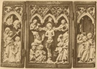 Openwork triptych, 1 register (ajouré) (Front (open))