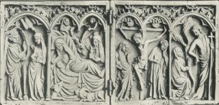 Diptych, 1 register, 3 arches across (frise d'arcatures, colonnettes) (Front)