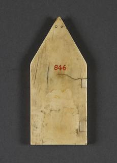 Gabled centre panel (fragment of a triptych), 1 register, 1 arch across (Back)