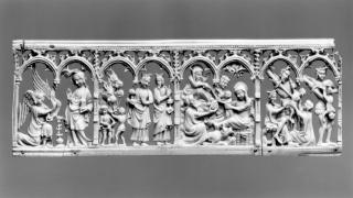 Openwork panel (fragments of a casket), 8 arches across (plaque ajourée; coffret) (Front)