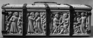 Casket, with quatrefoils and arches (coffret; quatre-feuilles; frise d'arcatures) (Body, back)