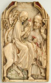 Gabled panel (fragment of a polyptych; tabernacle), 1 register, 1 arch across (Front)