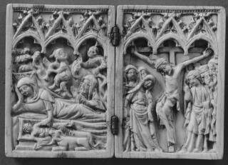 Diptych, 1 register, 3 arches across (plaquettes; frise d'arcatures) (Front)