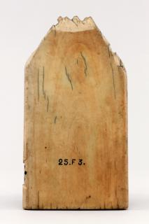 Gabled panel (fragment of a diptych; left wing), 1 register, 1 arch across (Back)