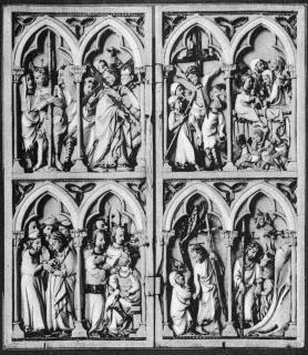 Diptych, 2 registers, 2 arches across (frise d'arcatures; colonnettes) (Front)