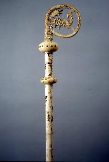 Painted crozier (crosse) (Detail, side)