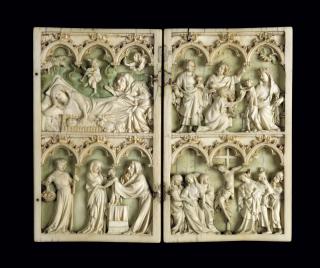 Diptych, 2 registers, 3 arches across (frise d'arcatures) (Front)