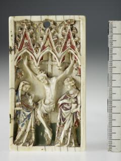 Wing, right (fragment of a diptych), 1 register, 3 arches across (plaquette; frise d'arcatures) (Front)