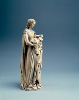 Statuette; known as 'Vierge au Ruban' or 'Vierge de Valmont' (Side)