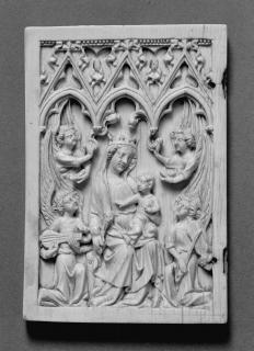 Wing, left (fragment of a diptych), 1 register, 3 arches across (plaquette; frise d'arcatures) (Front)