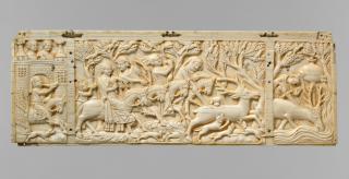 Panel (fragment of a casket; back; coffret); known as the 'Coffret de l'Académie' (Front)