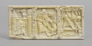 Back panel (fragment of a casket), 1 register, 3 scenes across (coffret) (Front)