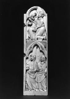 Panel (fragment of a triptych), 2 registers, 1 arch across (Front)