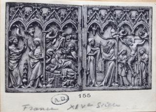 Diptych, 1 register, 4 arches across (plaquettes; frise d'arcatures; colonnettes) (Front)