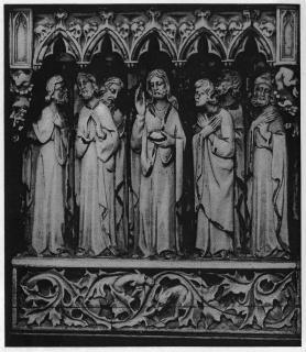 Panel  (probably fragment of a triptych), 1 register, 5 arches across (frise d'arcatures) (Front)