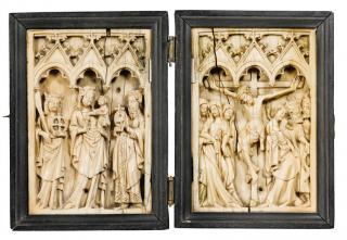 Diptych, 1 register, 3 arches across (plaquettes; frise d'arcatures) (Front)