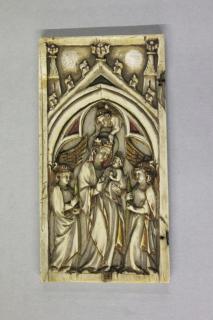 Wing, left (fragment of diptych), 1 register, 1 arch across (plaquette) (Front)