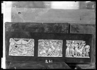 Panels (3)(possibly fragments of a casket), 1 register (coffret) (Front)