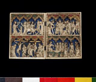 Diptych, 2 registers, 4 arches across (frise d'arcatures) (Front)