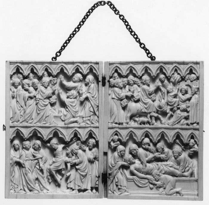 Diptych, 2 registers, 6 and 5 arches across (frise d'arcatures) (Front)