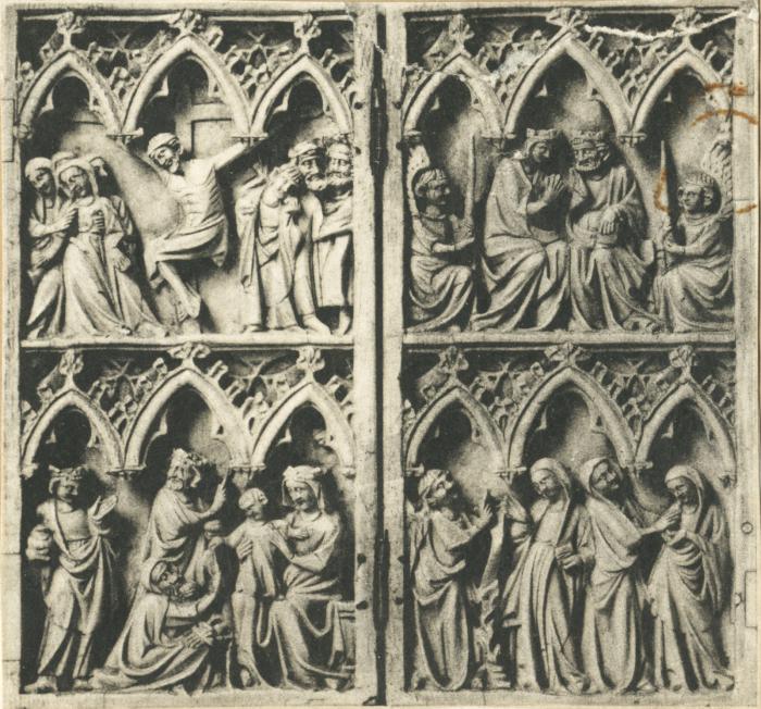 Diptych, 2 registers, 3 arches across (frise d'arcatures) (Front)