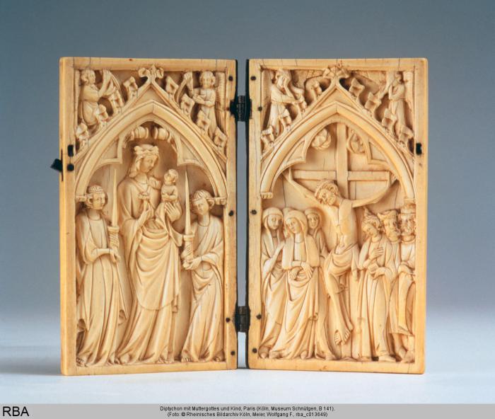 Diptych, 1 register, 1 arch across (plaquettes) (Front)