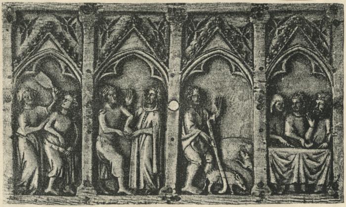 Panel (fragment of a casket, probably lid), 4 arches across (coffret; frise d'arcatures) (Front)