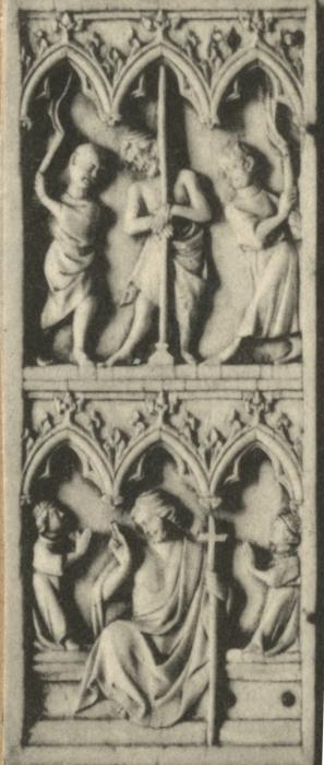 Diptych, 2 registers, 3 arches across (frise d'arcatures) (Wing, left)