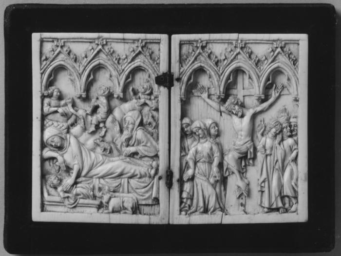 Diptych, 1 register, 3 arches across (plaquettes; frise d'arcatures) (Front)