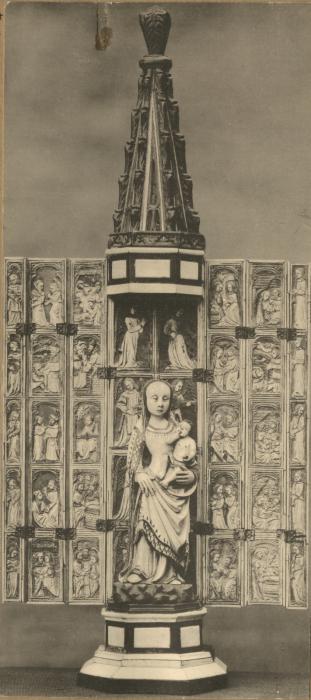 Polyptych, 5 registers (wings), 4 registers (centre panel) (tabernacle) (Front (open))