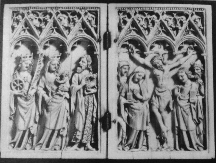 Diptych, 1 register, 3 arches across (plaquette; frise d'arcatures) (Front)