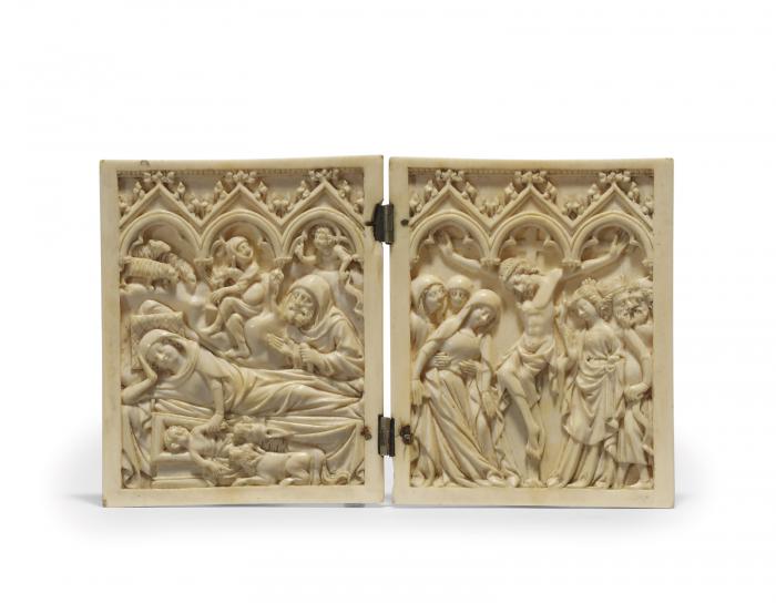 Diptych, 1 register, 3 arches across (plaquette; frise d'arcatures) (Front)