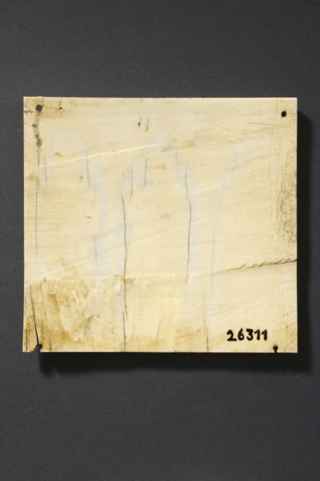 Panel (fragment of a casket), 1 register, 3 arches across (coffret; frise d'arcatures; colonnettes) (Back)