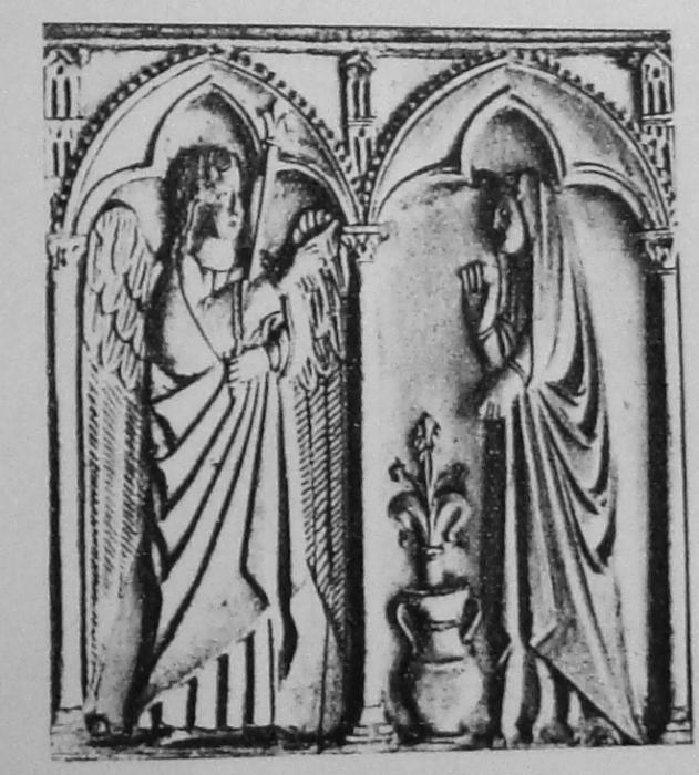 Panel (fragment of a casket) 1 register, 2 arches across (frise d'arcatures; colonnettes) (Front)