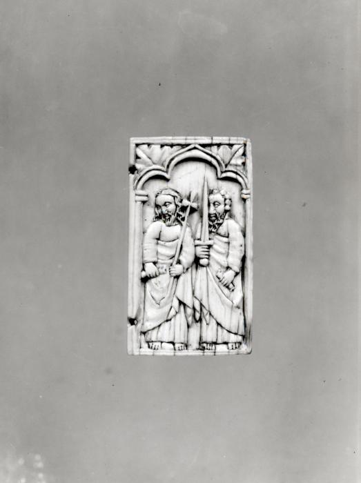 Wing, right (fragment of a diptych), 1 register, 1 arch across (plaquette) (Front)