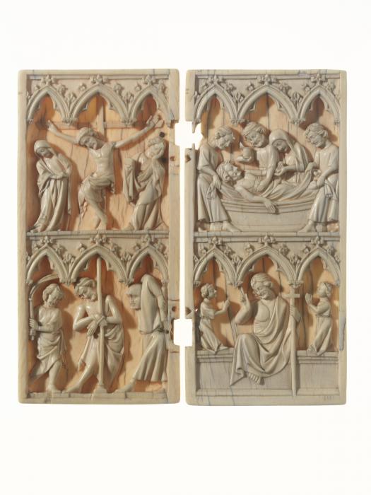 Diptych, 2 registers, 3 arches across (frise d'arcatures) (Front)