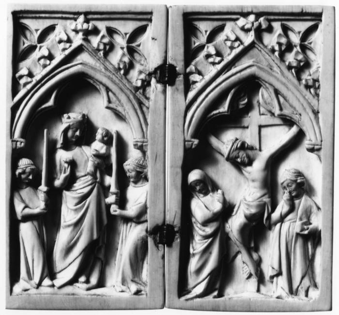 Diptych, 1 register, 1 arch across (plaquette) (Front)