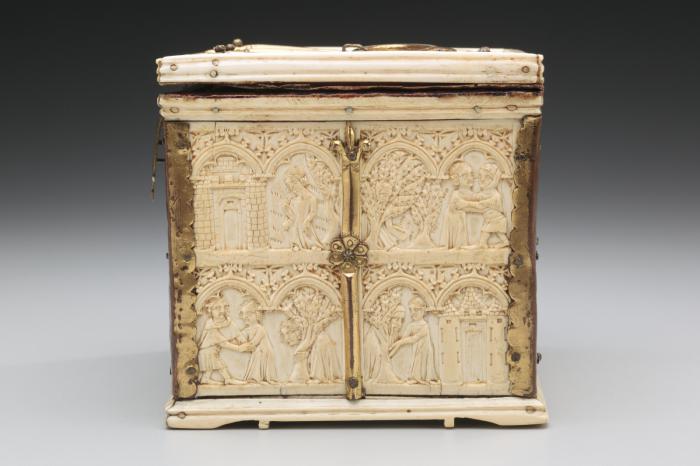 Casket with arches, 2 registers (coffret; frise d'arcatures) (End, right)