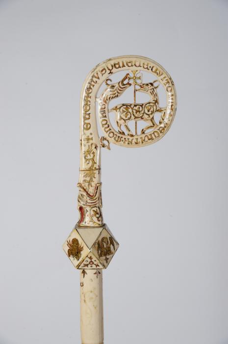 Painted crozier (crosse) (Front, detail)