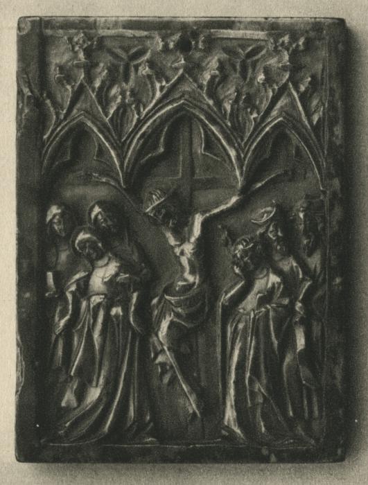 Wing, right (fragment of a diptych), 1 register, 3 arches across (plaquette; frise d'arcatures) (Front)