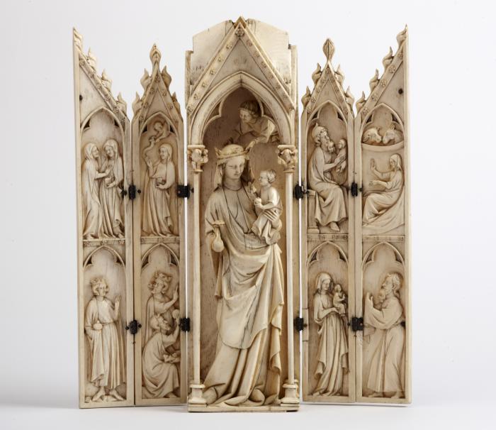 Gabled polyptych (tabernacle); also known as the Germiny Polyptych (Front)