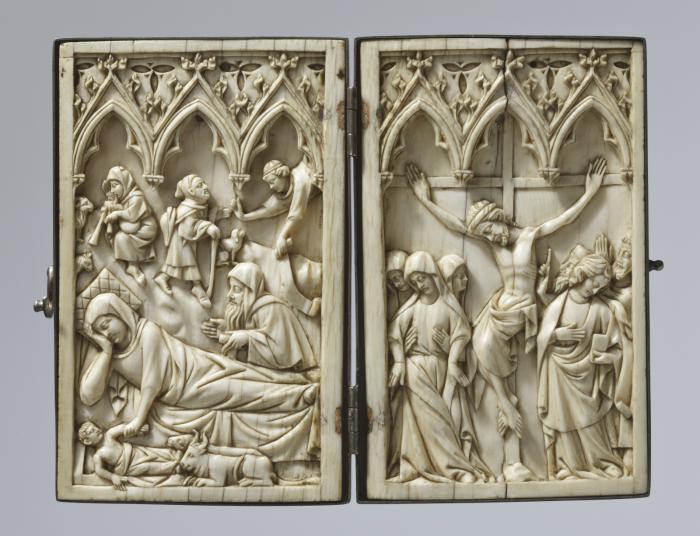 Diptych, 1 register, 3 arches across (plaquette; frise d'arcatures) (Front)