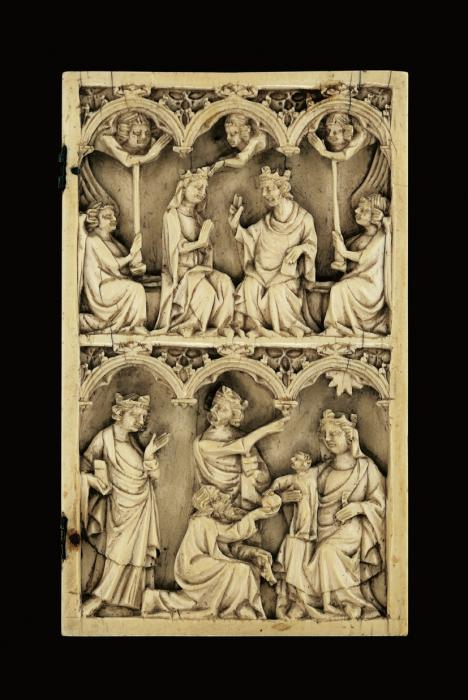 Wing, right (fragment of a diptych), 2 registers, 3 arches across (frise d'arcatures) (Front)