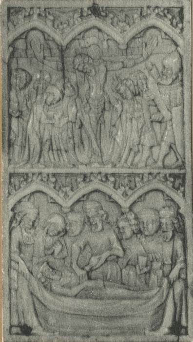 Panel (possibly writing tablet), 2 registers, 3 arches across (frise d'arcatures; tablette à écrire) (Front)