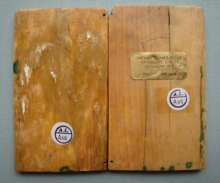 Diptych, 1 register, 1 arch across (plaquette) (Back)