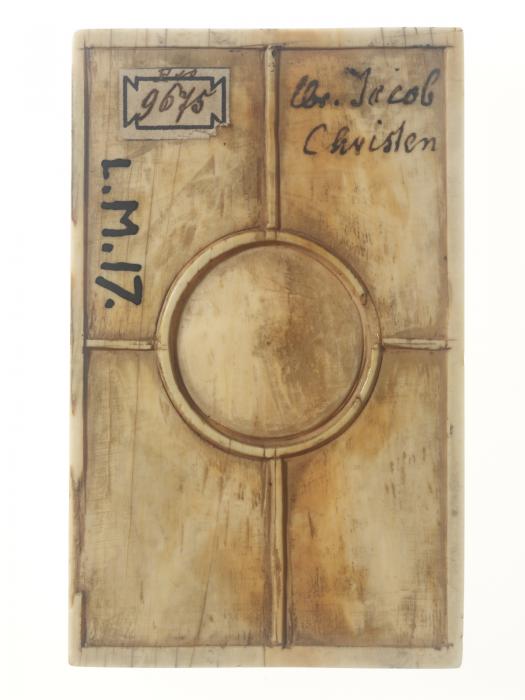 Panel (probably a writing tablet), 1 register, 3 arches across (plaquette; frise d'arcatures; tablette à écrire) (Back)