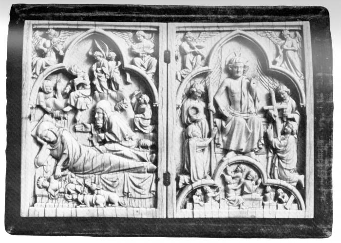 Diptych, 1 register, 1 arch across (plaquettes) (Front)